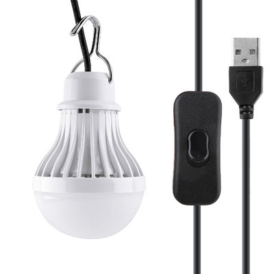 5W USB Switch Dimmable LED Light Bulbs Portable Hook Design For Camping